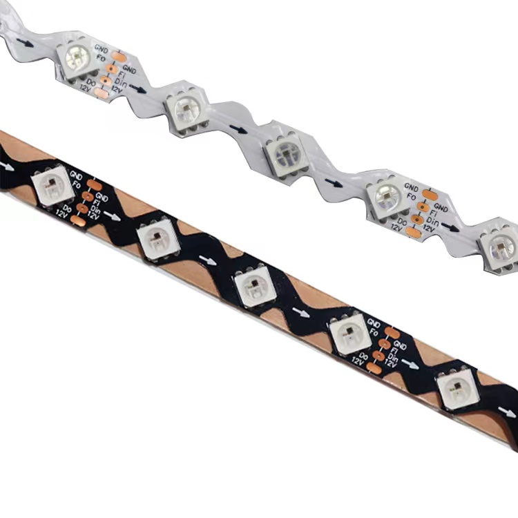 DC12V SMD5050 TM1809-6P S Shapes 60LEDs/m Addressable Dual Signal Lines Waterproof Dream Color LED Programmable Flexible Strip Light DC12V SMD5050 TM1809-6P S Shapes 60LEDs/m Addressable Dual Signal Lines Waterproof Dream Color LED Programmable Flexible Strip Light